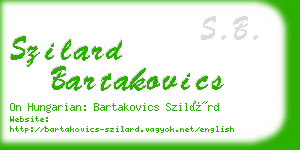 szilard bartakovics business card